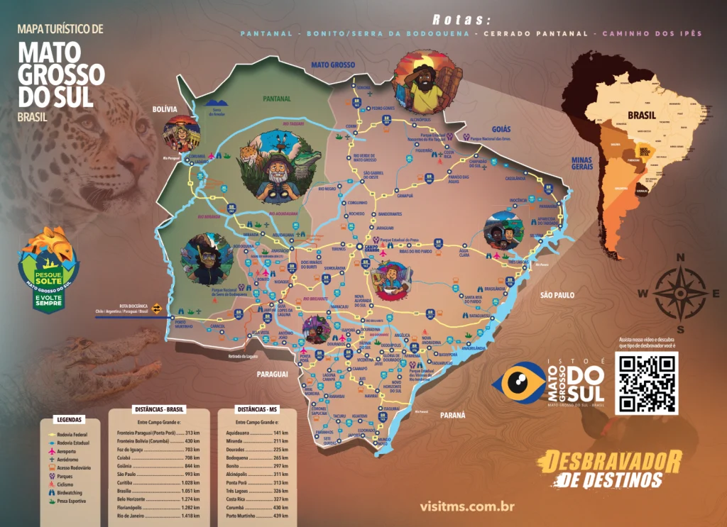 Mapa do turismo de Mato Grosso do Sul - Visit MS